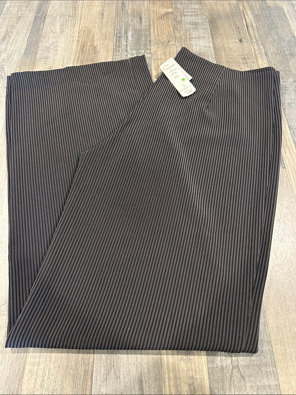 Women’s Black Pinstripe Wide-Leg Trousers